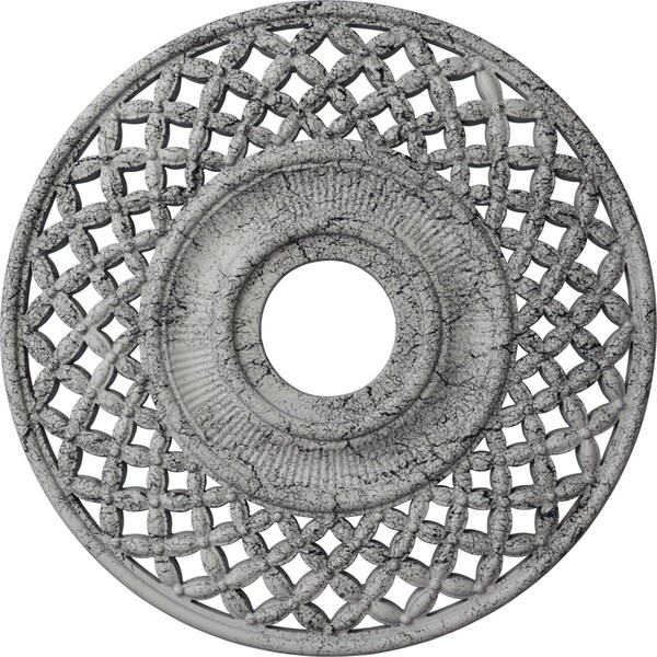 Ekena Millwork Robin Medallion (Canopies up to 6 1/4"), 22 1/4"OD x 4 3/4"ID x 1 1/4"P, Ultra Pure White Crackle CM22RBUWC - main
